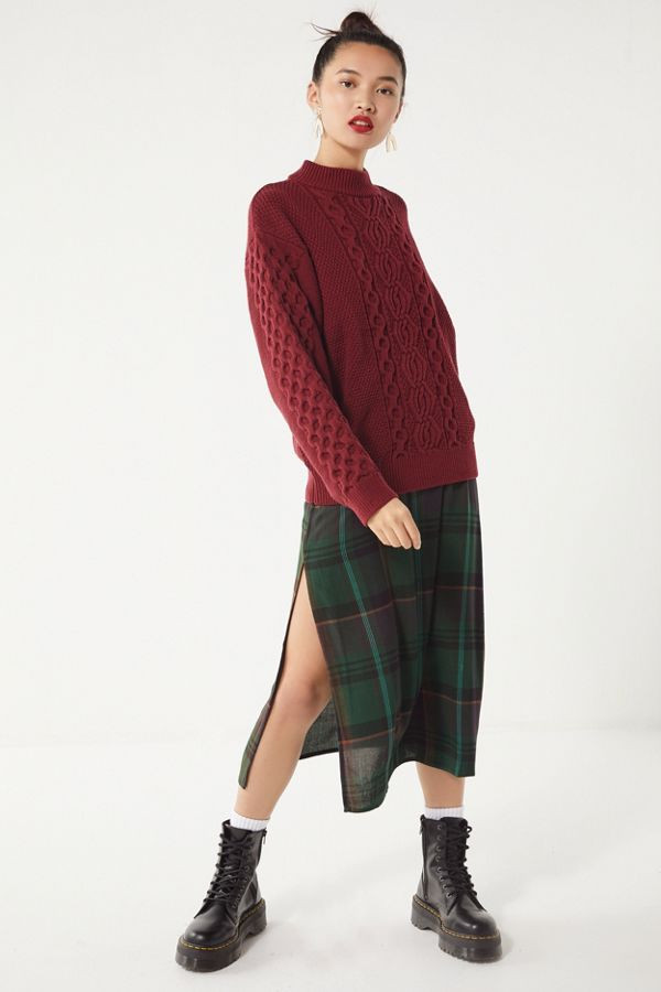 Austin Mock-Neck Cable Knit Sweater